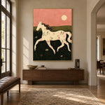 Evening Meadow Grace - entryway - modern folk art painting