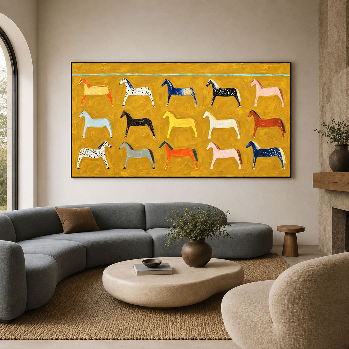 Every Horse a Story - front view hero - modern folk art painting