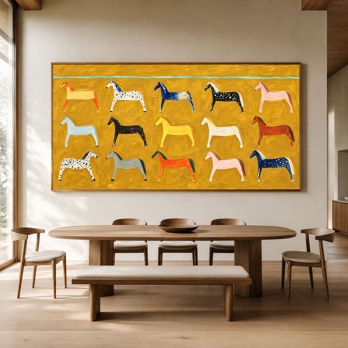 Every Horse a Story - interior setting 04 - modern folk art painting