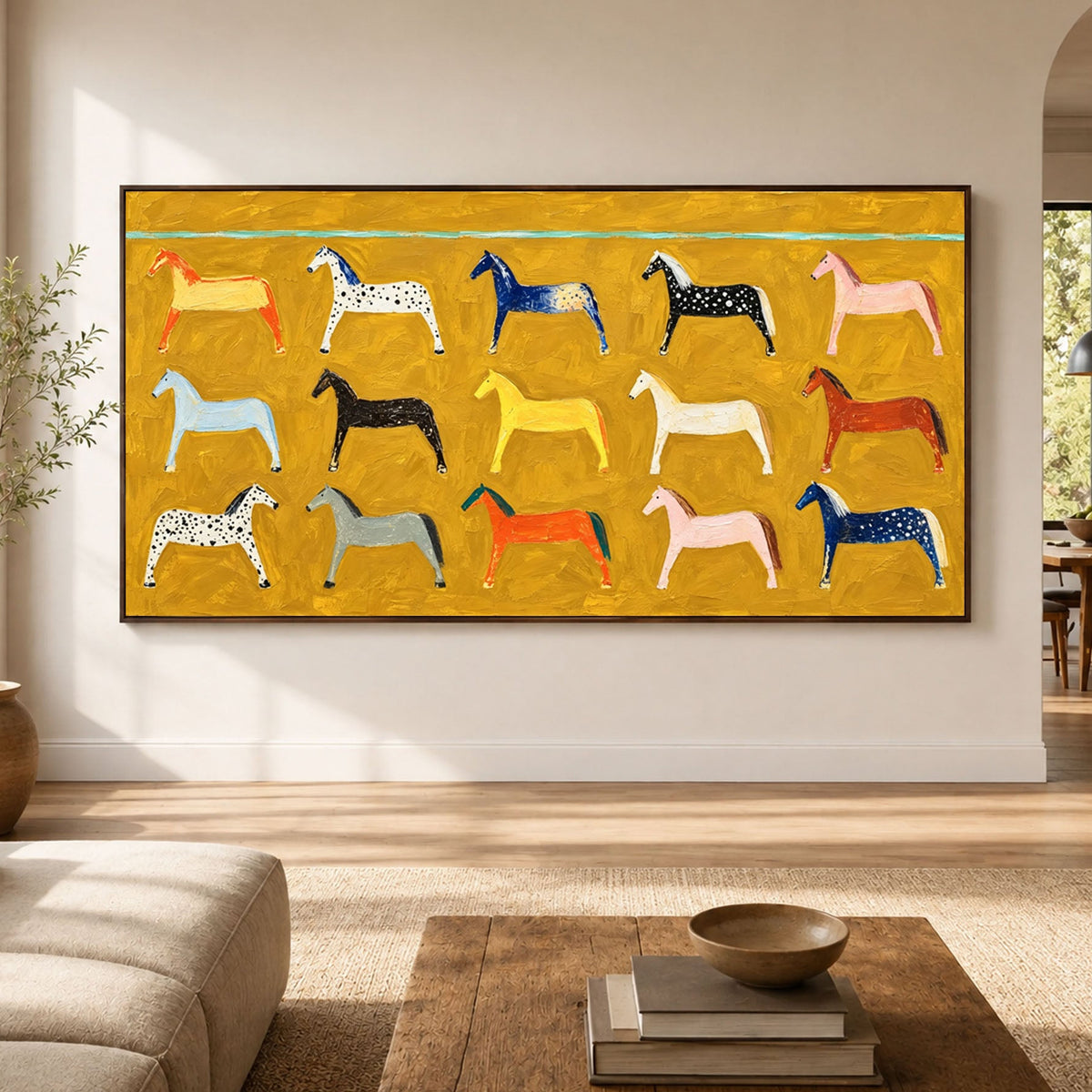Every Horse a Story - interior setting 07 - modern folk art painting