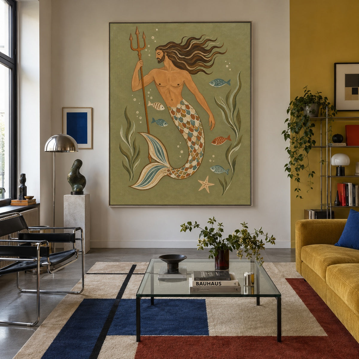 Keeper of the Tide - front-view living-room hero - modern folk art painting