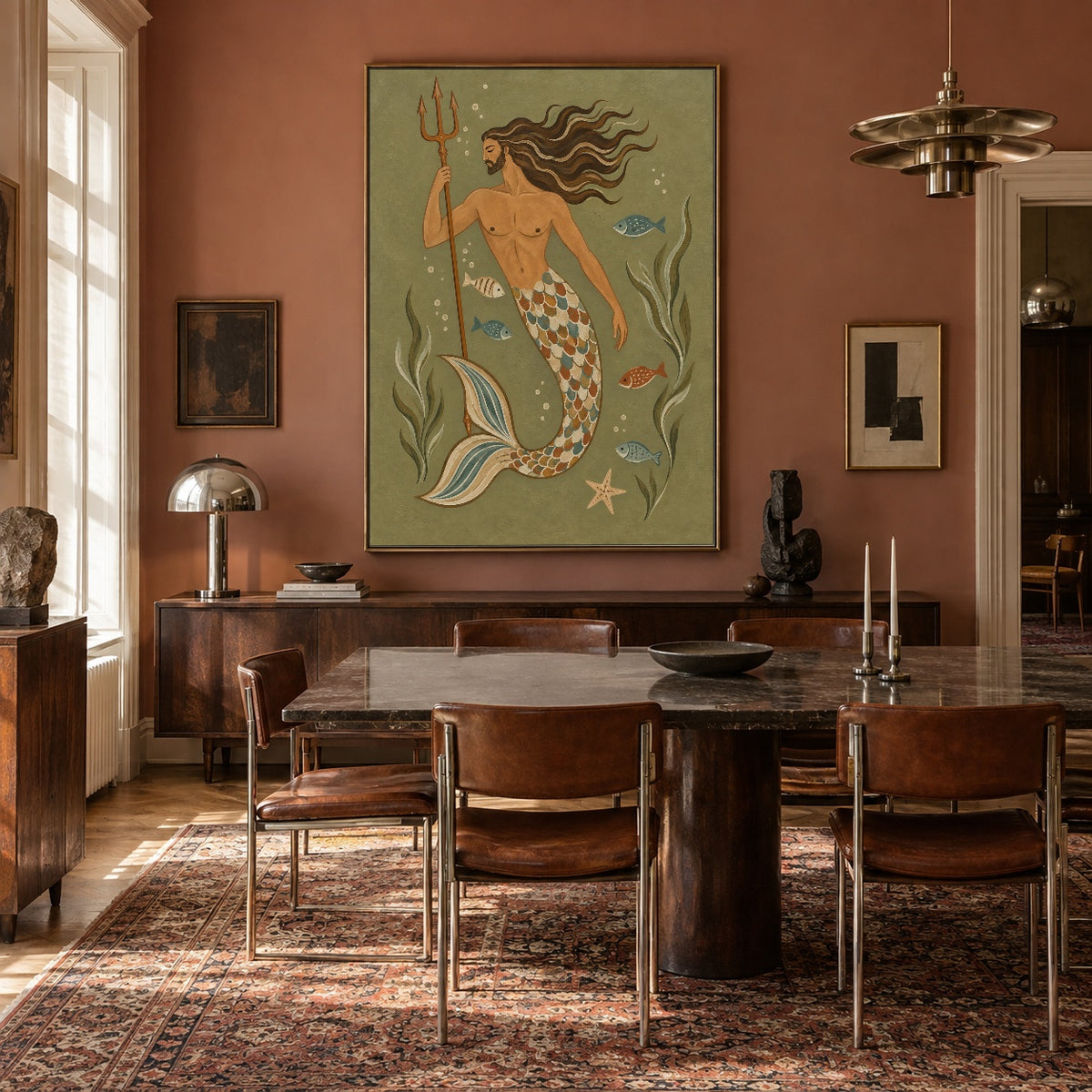 Keeper of the Tide - interior setting 6 - modern folk art painting