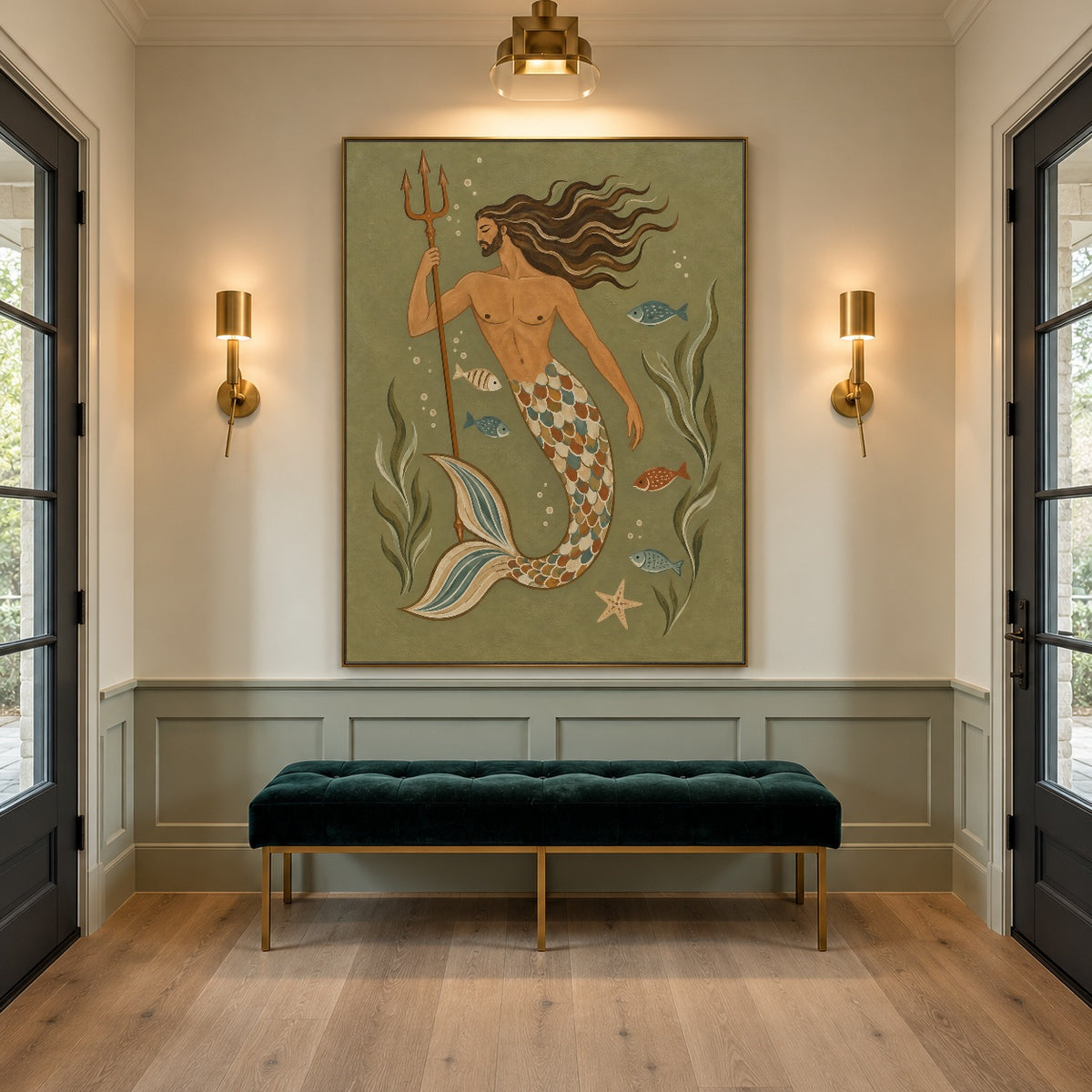 Keeper of the Tide - interior setting 8 - modern folk art painting