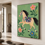 Meadow Pageant - oblique close view - modern folk art painting