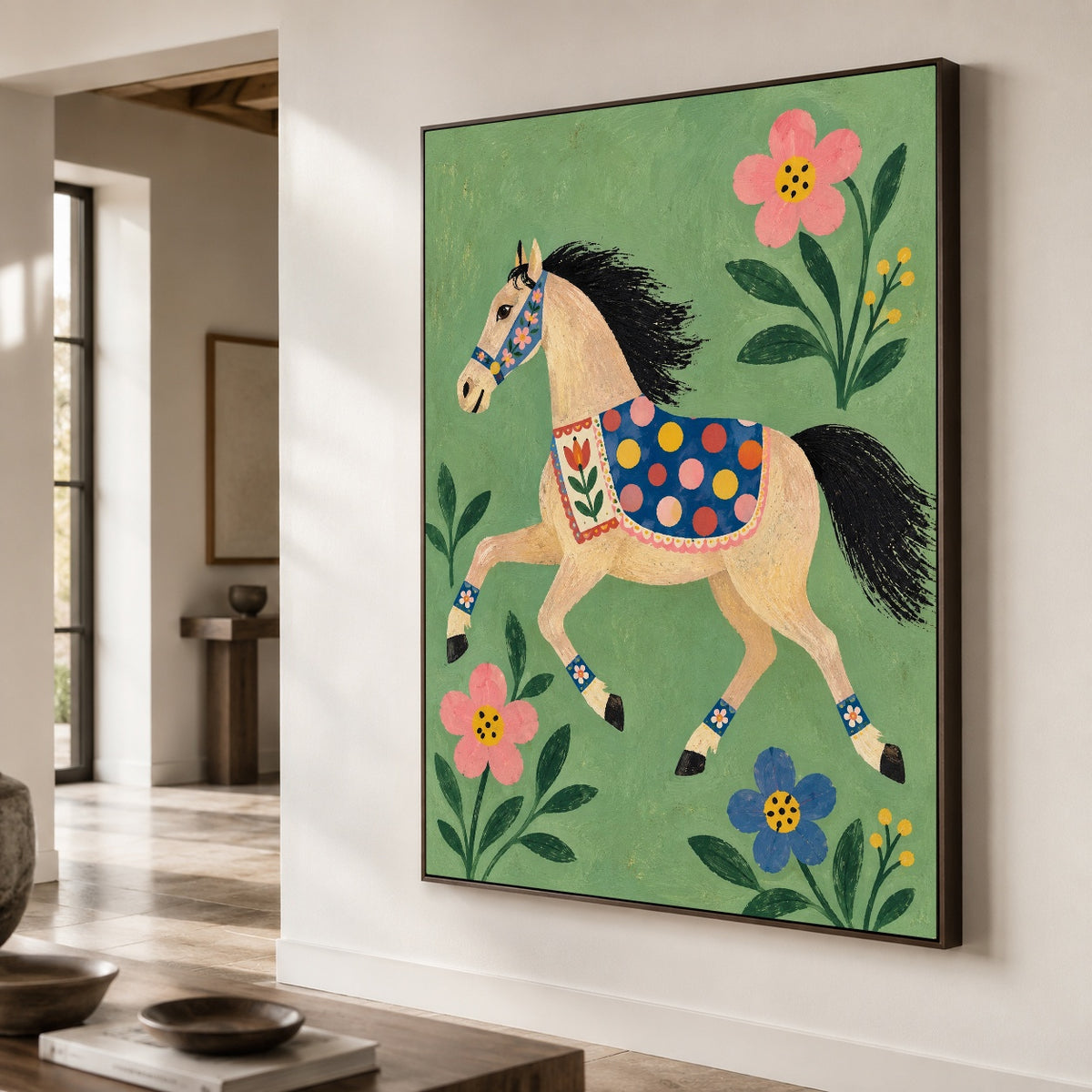 Meadow Pageant - oblique close view - modern folk art painting