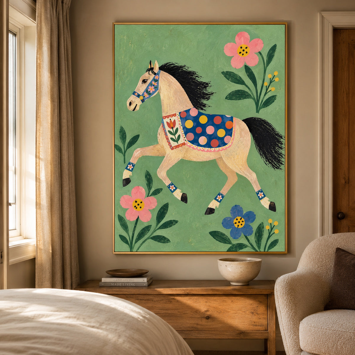 Meadow Pageant - bedroom - modern folk art painting