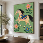 Meadow Pageant - dining room close - modern folk art painting