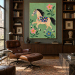 Meadow Pageant - library lounge - modern folk art painting