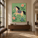 Meadow Pageant - entryway - modern folk art painting