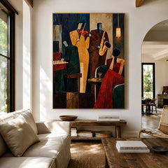 Midnight Brass Assembly - living room hero - modern folk art painting