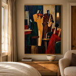 Midnight Brass Assembly - bedroom - modern folk art painting