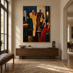 Midnight Brass Assembly - entryway - modern folk art painting