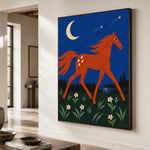 Moonflower Canter - oblique close view - modern folk art painting
