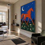 Moonflower Canter - modern living room - modern folk art painting