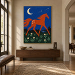 Moonflower Canter - entryway - modern folk art painting