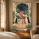 Moonlit Flower Guardians - bedroom - modern folk art painting