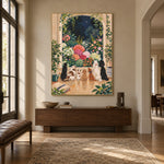 Moonlit Flower Guardians - entryway - modern folk art painting