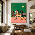 Moonlit Meadow Parade - living room hero - modern folk art painting