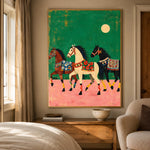 Moonlit Meadow Parade - bedroom - modern folk art painting