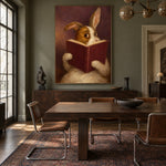 One More Chapter - wood dining room - modern folk art painting