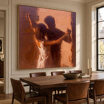 One More Dance - oblique view - modern folk art painting