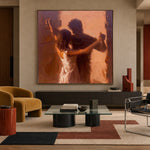 One More Dance - interior setting 3 - modern folk art painting