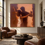 One More Dance - interior setting 4 - modern folk art painting