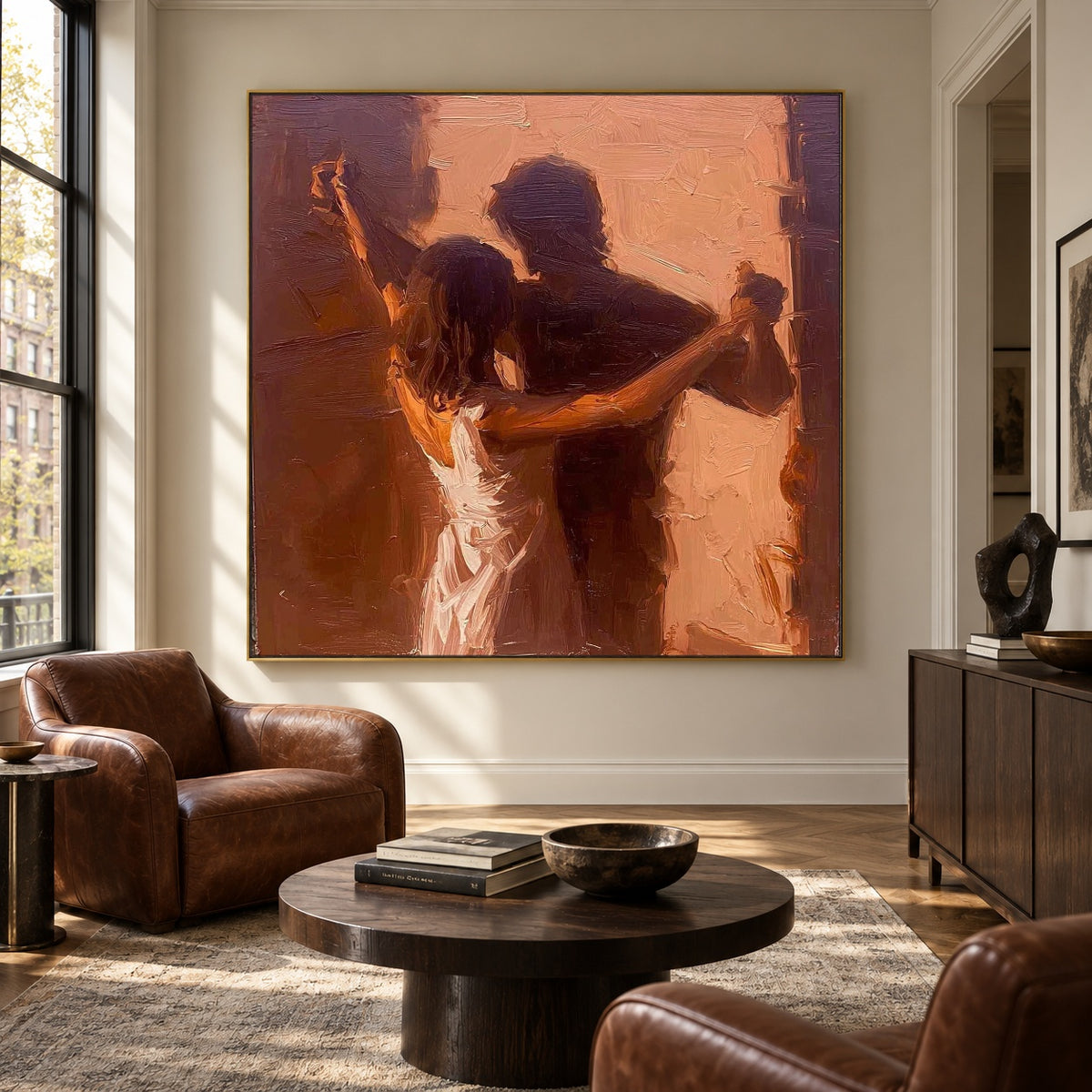 One More Dance - interior setting 4 - modern folk art painting