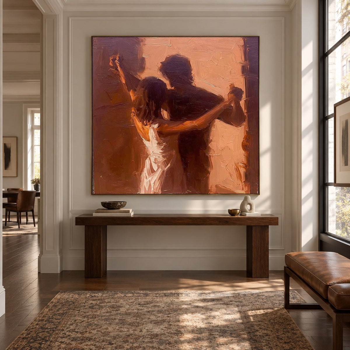 One More Dance - interior setting 6 - modern folk art painting