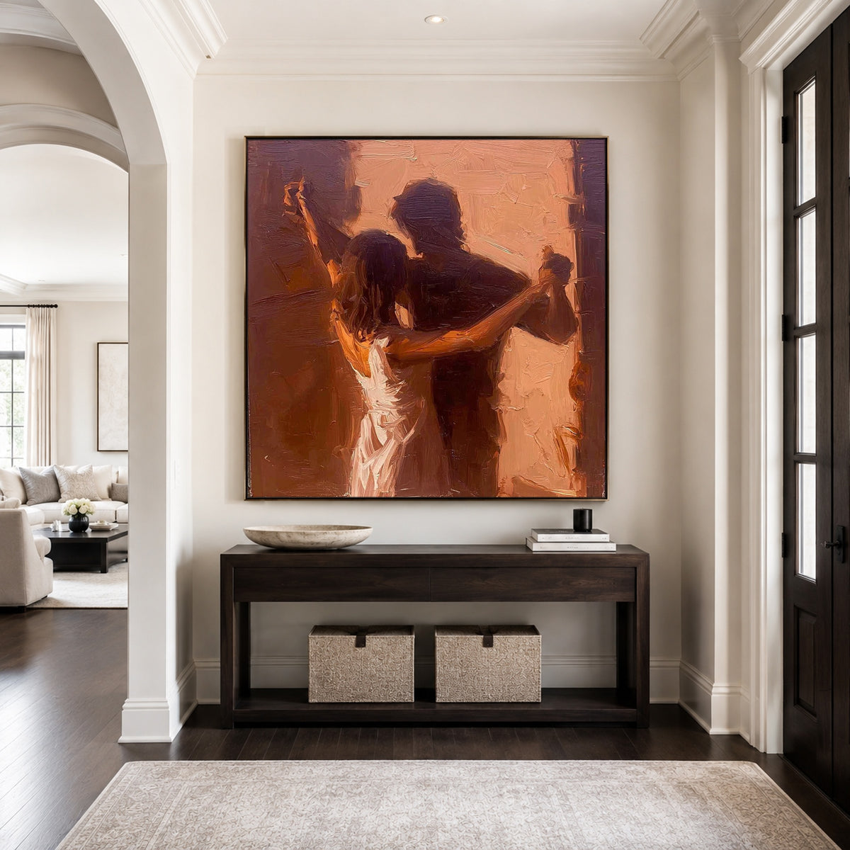 One More Dance - interior setting 7 - modern folk art painting