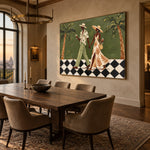 Palm Court Promenade - interior setting 04 - modern folk art painting