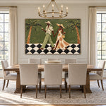 Palm Court Promenade - interior setting 07 - modern folk art painting