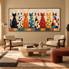 Patchwork Cat Company - front-view living-room setting