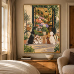 Petals at the Door - bedroom - modern folk art painting