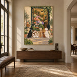 Petals at the Door - entryway - modern folk art painting