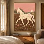 Rose Dusk Runner - bedroom - modern folk art painting