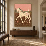 Rose Dusk Runner - entryway - modern folk art painting