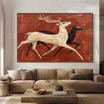 Running Toward Wonder - front view hero - modern folk art painting