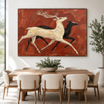Running Toward Wonder - interior setting 03 - modern folk art painting