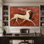 Running Toward Wonder - interior setting 06 - modern folk art painting