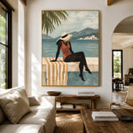 Saltwater Stillness - living room hero - modern folk art painting