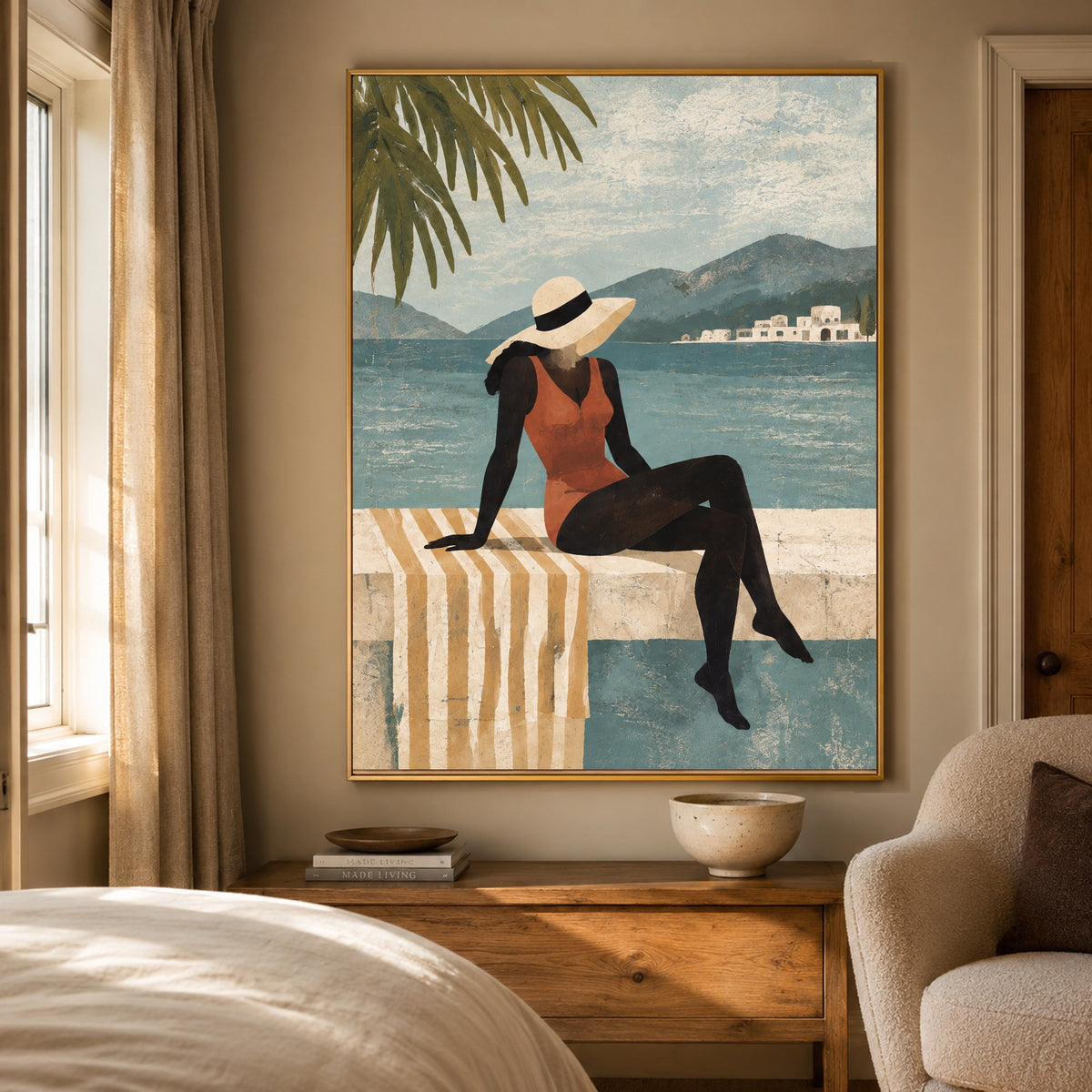 Saltwater Stillness - bedroom - modern folk art painting