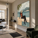 Saltwater Stillness - modern living room - modern folk art painting