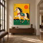 Sun Festival Steed - entryway - modern folk art painting