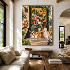 The Flower Shop Club - living room hero - modern folk art painting