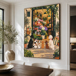 The Flower Shop Club - dining room close - modern folk art painting
