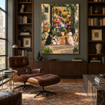 The Flower Shop Club - library lounge - modern folk art painting