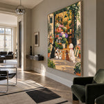 The Flower Shop Club - modern living room - modern folk art painting