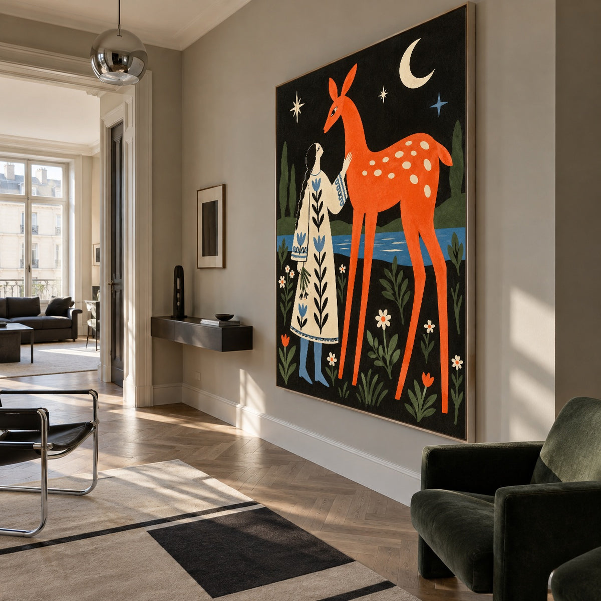 The Forest Promise - modern living room - modern folk art painting