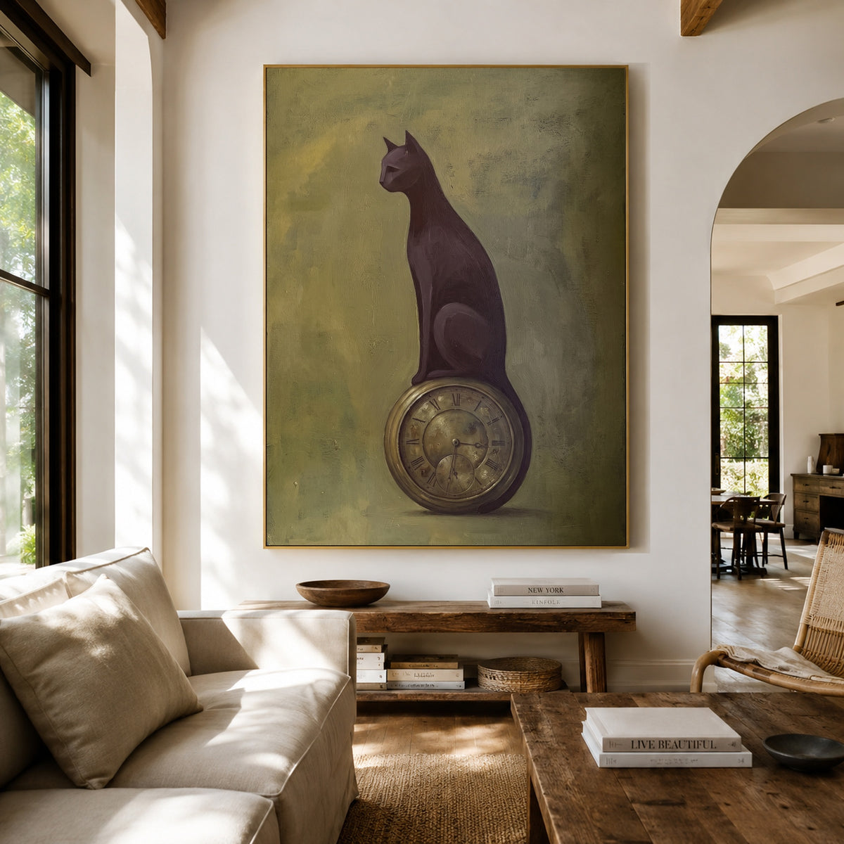 The Quiet Balancer - living room hero - modern folk art painting